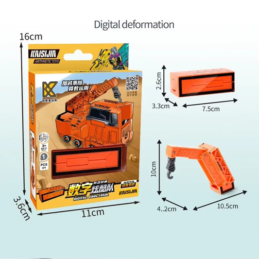 Digital Numbers Bots Educational Toys Transportation Tank Warrior Deformation Action Figures Transformation Robot for Children